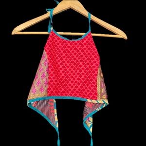 Reversible Multi-Pattern Halter Crop Top